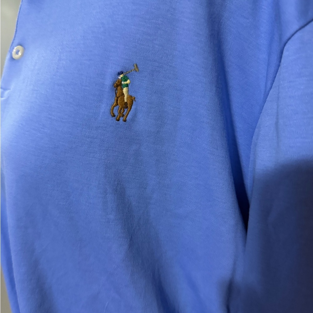 Polo Ralph Lauren Embroidered Classic Fit Blue Preppy Polo Shirt Size Large. - Picture 3 of 7